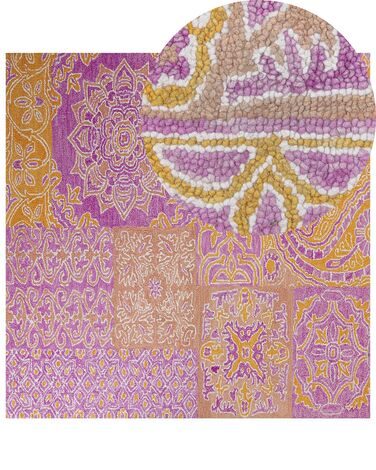 Tapete de lã multicolor 200 x 200 cm AVANOS