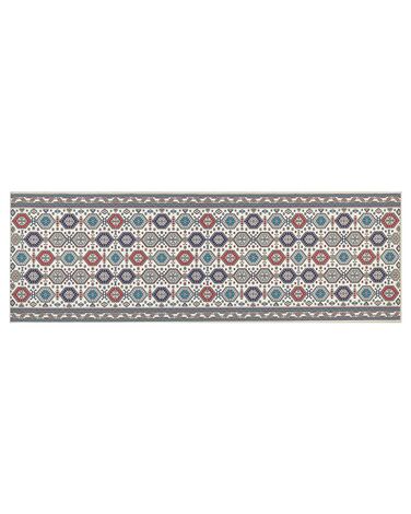 Teppich mehrfarbig 80 x 240 cm orientalisches Muster Kurzflor HACILAR
