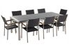Set di tavolo e sedie da giardino in acciaio granito e rattan grigio lucido 220 cm GROSSETO_452153