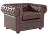 Leather Living Room Set Brown CHESTERFIELD_769471