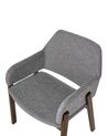 Set of 2 Fabric Dining Chairs Dark Wood and Grey ALBION_837802