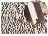 Tappeto pelle bovina marrone / bianco patchwork 140 x 200 cm AKYELE_780754