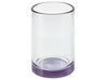 4-dielna sklenená súprava kúpeľňových doplnkov fialová TELMA_825205