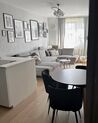Mesa de comedor negro/madera clara ⌀ 120 cm BOVIO_879571