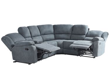 Sofá esquinero 5 plazas reclinable manual gris oscuro ROKKE