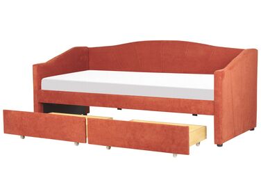Sohvasänky kangas säilytystila punainen 90 x 200 cm VITTEL