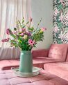 Right Hand Velvet Corner Sofa with Ottoman Pink ABERDEEN_879598