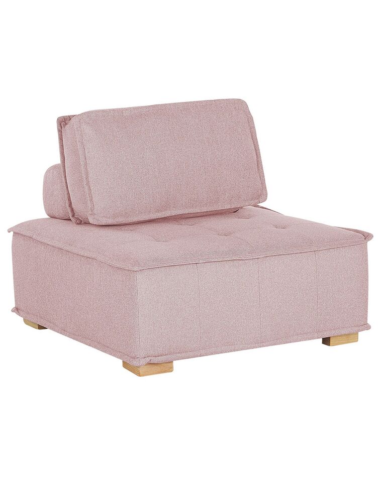 Sofá de poliéster rosa/madera clara TIBRO_810914