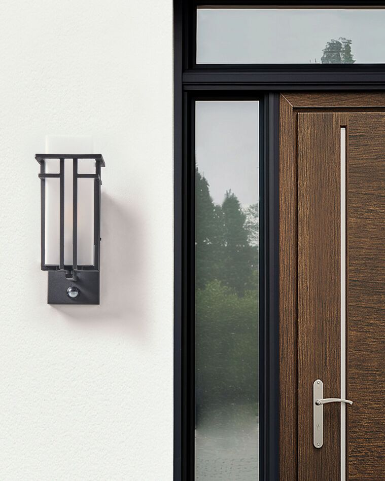 Outdoor Wall Light with Motion Sensor Black COWIE ex Factury at Fair