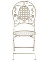 Set of 4 Metal Garden Folding Chairs Off-White BIVIO_806677