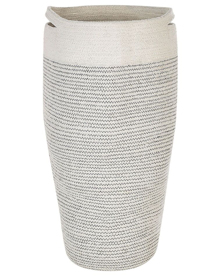 Panier en coton blanc et gris clair ⌀ 33 cm ARRAH_842785