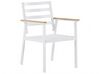 Set of 4 Garden Chairs with Beige Cushions White CAVOLI_818168