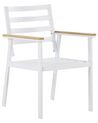 Conjunto de 4 sillas de jardín de metal blanco/beige CAVOLI_818168