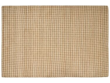Teppich Jute beige 200 x 300 cm kariertes Muster Kurzflor ARAPTEPE
