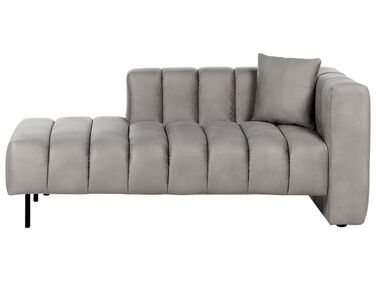 Right Hand Velvet Chaise Lounge Taupe LANNILS