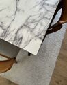 Dining Table 150 x 80 cm Marble Effect White with Black MOLDEN_884952
