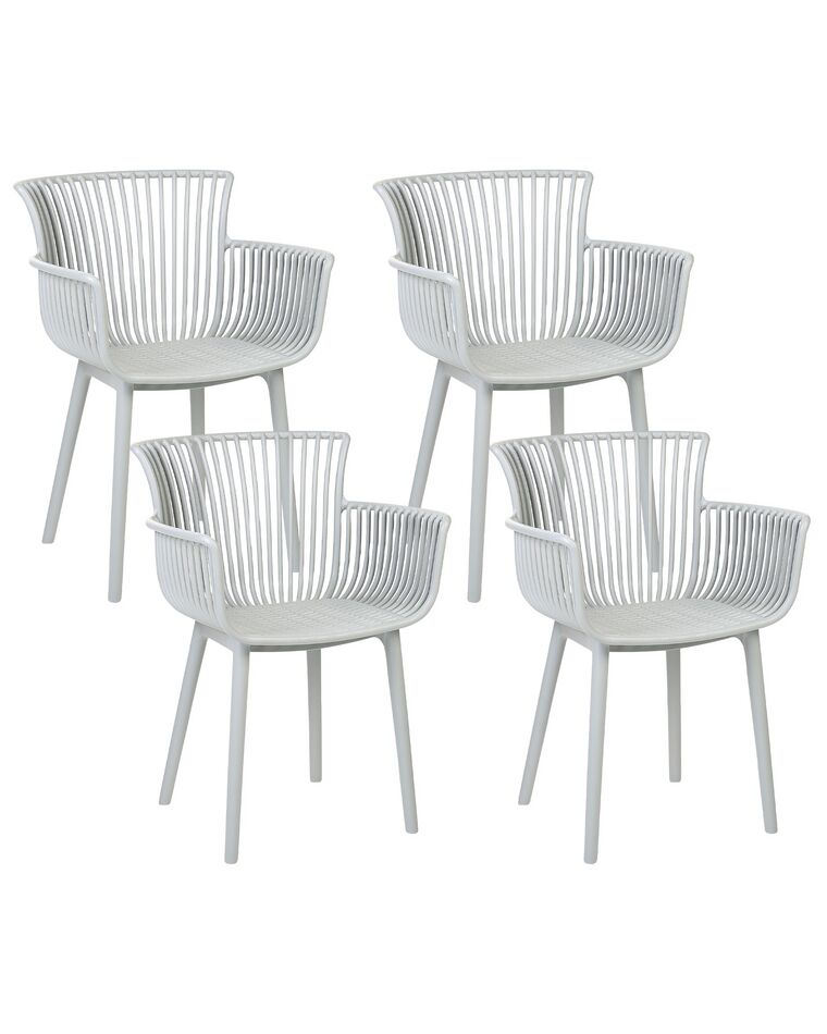 Conjunto de 4 cadeiras em plástico cinzento claro PESARO_862691