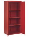 2 Door Metal Storage Cabinet Red VARNA_870374