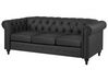 3 Seater Faux Leather Sofa Black CHESTERFIELD_732157