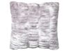 Set of 2 Faux Fur Cushions 45 x 45 cm Light Grey MACODES_887744