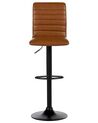 Set of 2 Bar Stools Brown Faux Leather LUCERNE II_894481