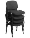 Conjunto de 4 cadeiras de conferência em tecido preto CENTRALIA_902583