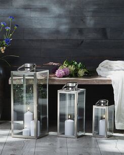 Lyhty ruostumaton teräs hopea 34 cm CYPRUS Lyhty ruostumaton teräs hopea 34 cm CYPRUS