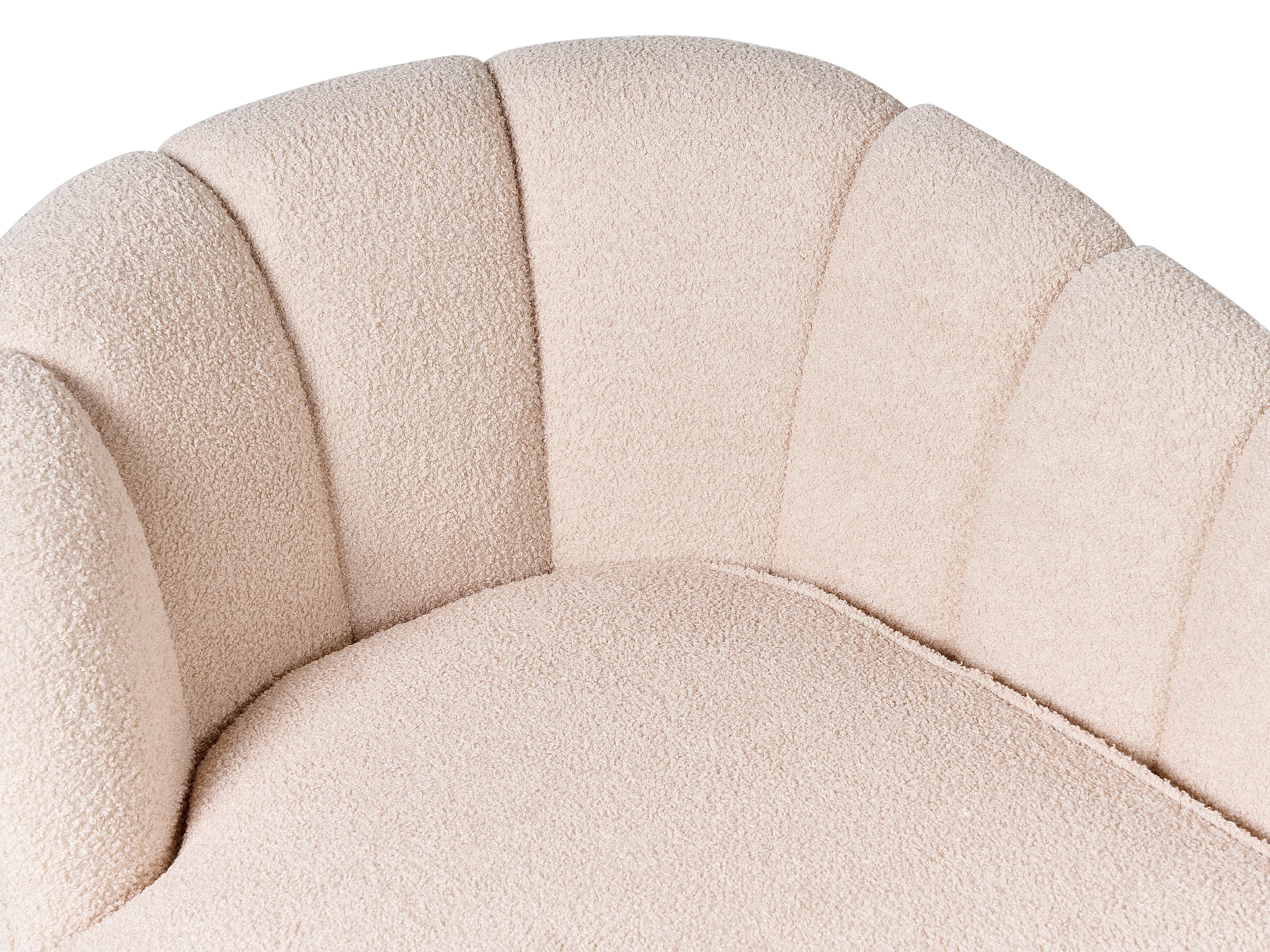 Left Hand Boucle Chaise Lounge Light Beige ALLIER | Beliani.co.uk