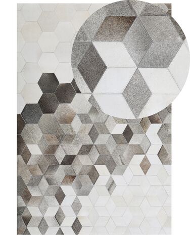 Vloerkleed patchwork grijs/wit 140 x 200 cm SASON
