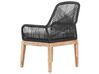 Conjunto de jardín de cemento reforzado mesa 200 x 100 cm con 6 sillas negro/madera clara OLBIA_809465