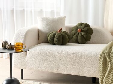 Set of 2 Boucle Cushions Pumpkin ⌀ 28 cm Green MUNCHKIN