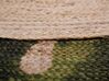 Teppich Jute beige / grün ⌀ 140 cm Blattmuster Kurzflor INCIK_757815