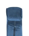 Fotel welurowy z podnóżkiem niebieski SANDSET_776379