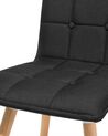 	Conjunto de 2 sillas de comedor de poliéster negro/madera clara BROOKLYN_696387