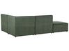 Left Hand 3 Seater Modular Jumbo Cord Corner Sofa with Ottoman Dark Green LEMVIG_875738