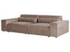 2 Seater Modular Fabric Sofa with Ottoman Brown HELLNAR_912254