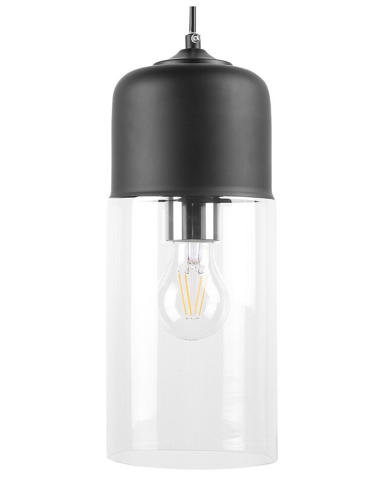 Lampe suspension noir en verre transparent PURUS_803592
