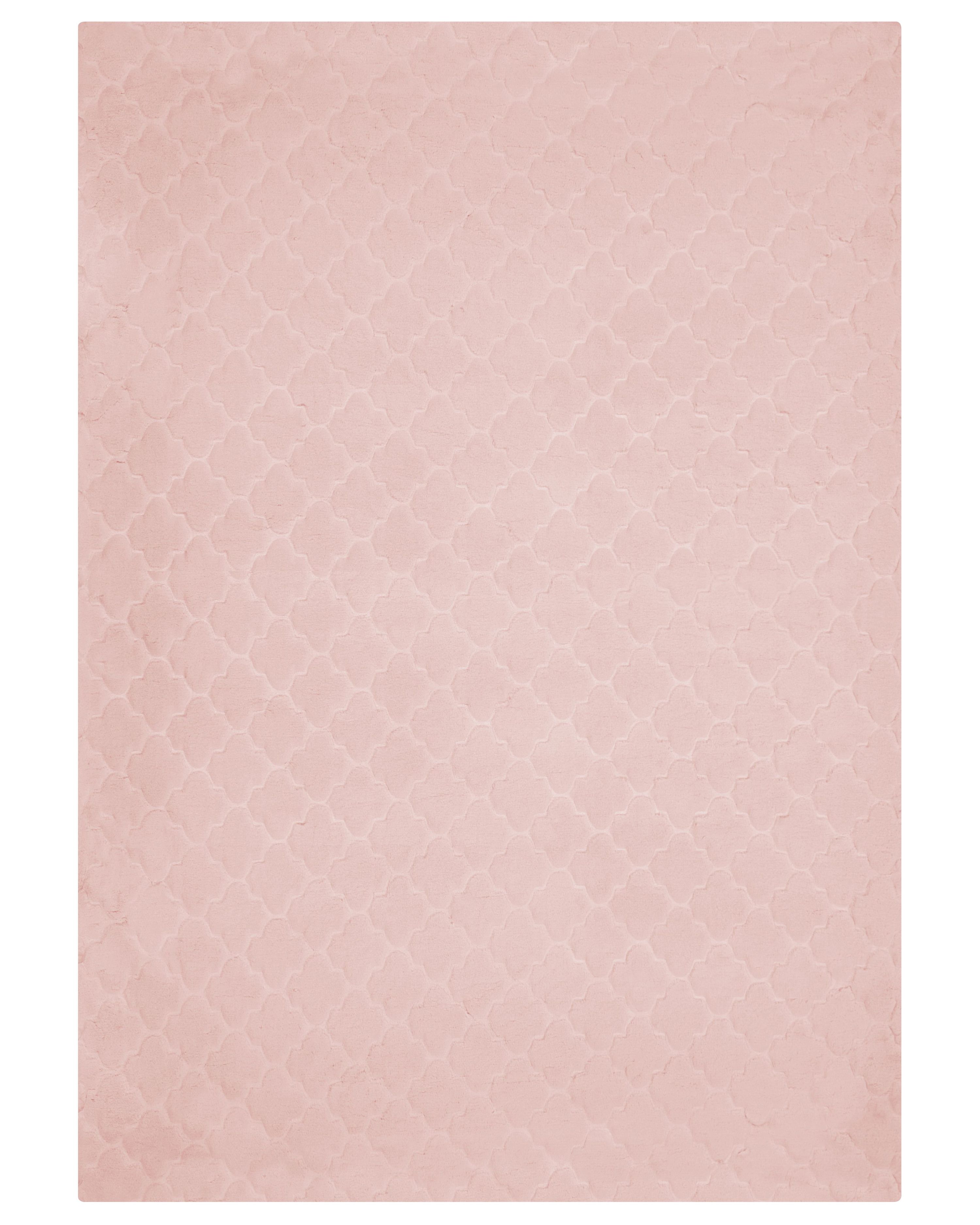 Faux Rabbit Fur Rug 160 x 230 cm Pink GHARO | Beliani.co.uk