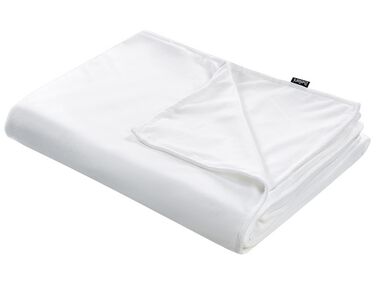 Capa de cobertor pesado em tecido branco 150 x 200 cm RHEA