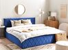 Sametová postel s úložným prostorem 180 x 200 cm modrá ROCHEFORT_857378