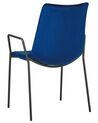 Lot de 2 chaises de salle à manger en velours bleu marine JEFFERSON_788550