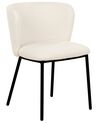 Lot de 2 chaises de salle à manger en bouclé blanc cassé MINA_884683
