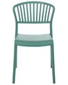 Set of 4 Plastic Dining Chairs Green GELA_825375