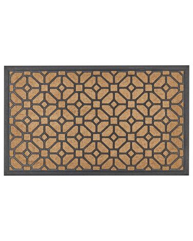 Coir Doormat Geometric Pattern Natural and Black BELUKHA