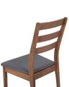 Spisebordsstol mørk træ/grå læder sæt af 2 MODESTO_696517