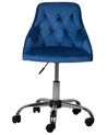Krzesło biurowe regulowane welurowe niebieskie PARRISH_732421