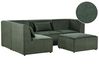Right Hand 4 Seater Modular Jumbo Cord Corner Sofa with Ottoman Dark Green LEMVIG_875803