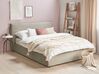 Zamatová posteľ s úložným priestorom 160 x 200 cm sivobéžová LAVAUR_870909