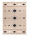 Kelim Teppich Baumwolle mehrfarbig 140 x 200 cm geometrisches Muster Kurzflor BERDIK_870023