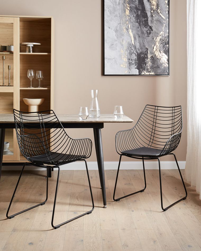 Set of 2 Metal Accent Chairs Black ANNAPOLIS | Beliani.co.uk